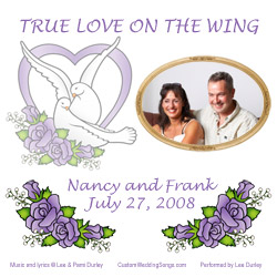 CD jacket cover with doves and roses, personalized with photo