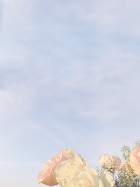 Blank lyric sheet with roses and sky