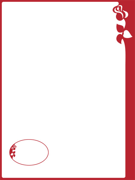 Blank lyric sheet with doves and roses