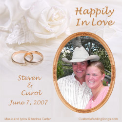CD jacket cover with doves and roses, personalized with photo